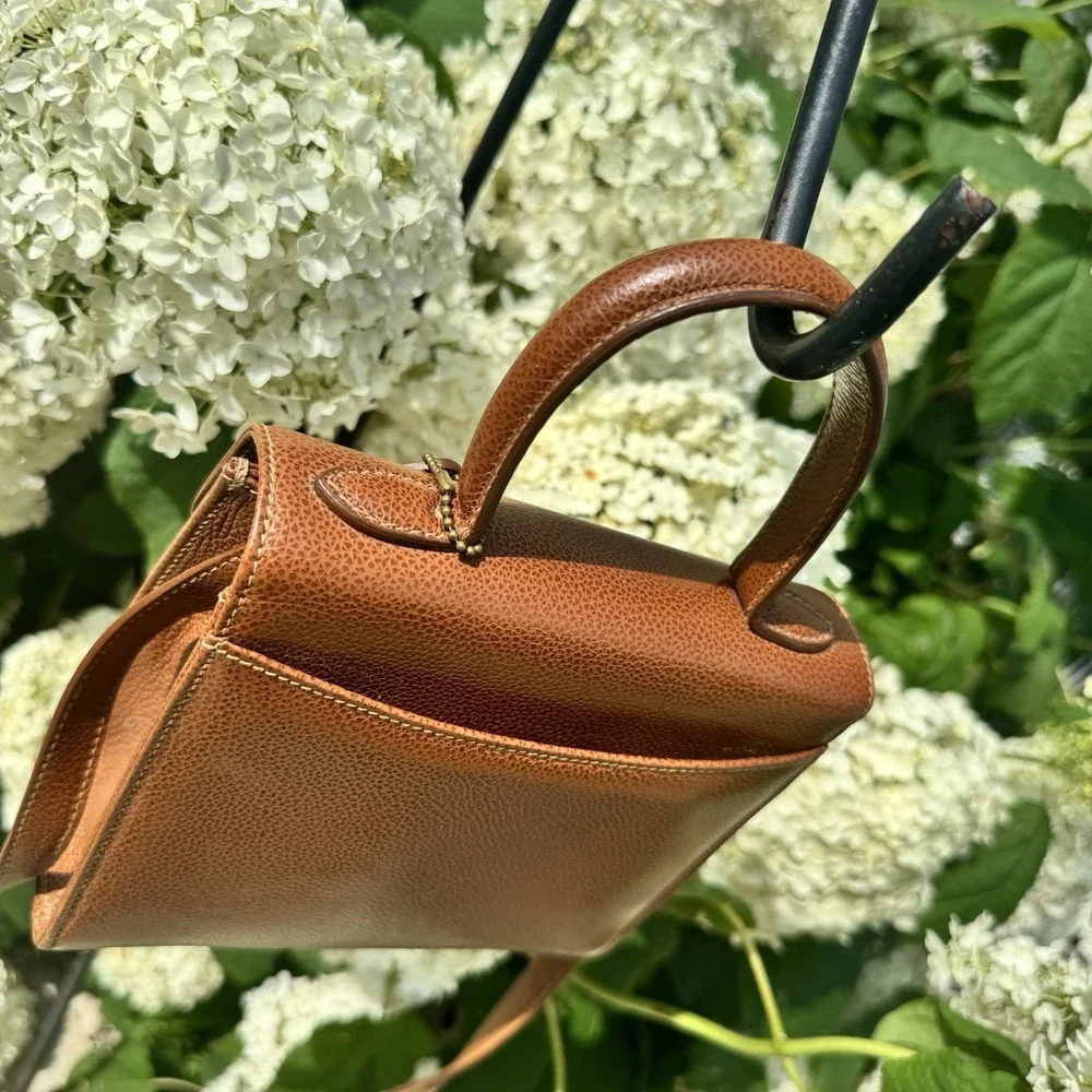 COACH Vintage Gracie Bag 4413 Leather Brown Turnlock Shoulder ~ Made In Italy